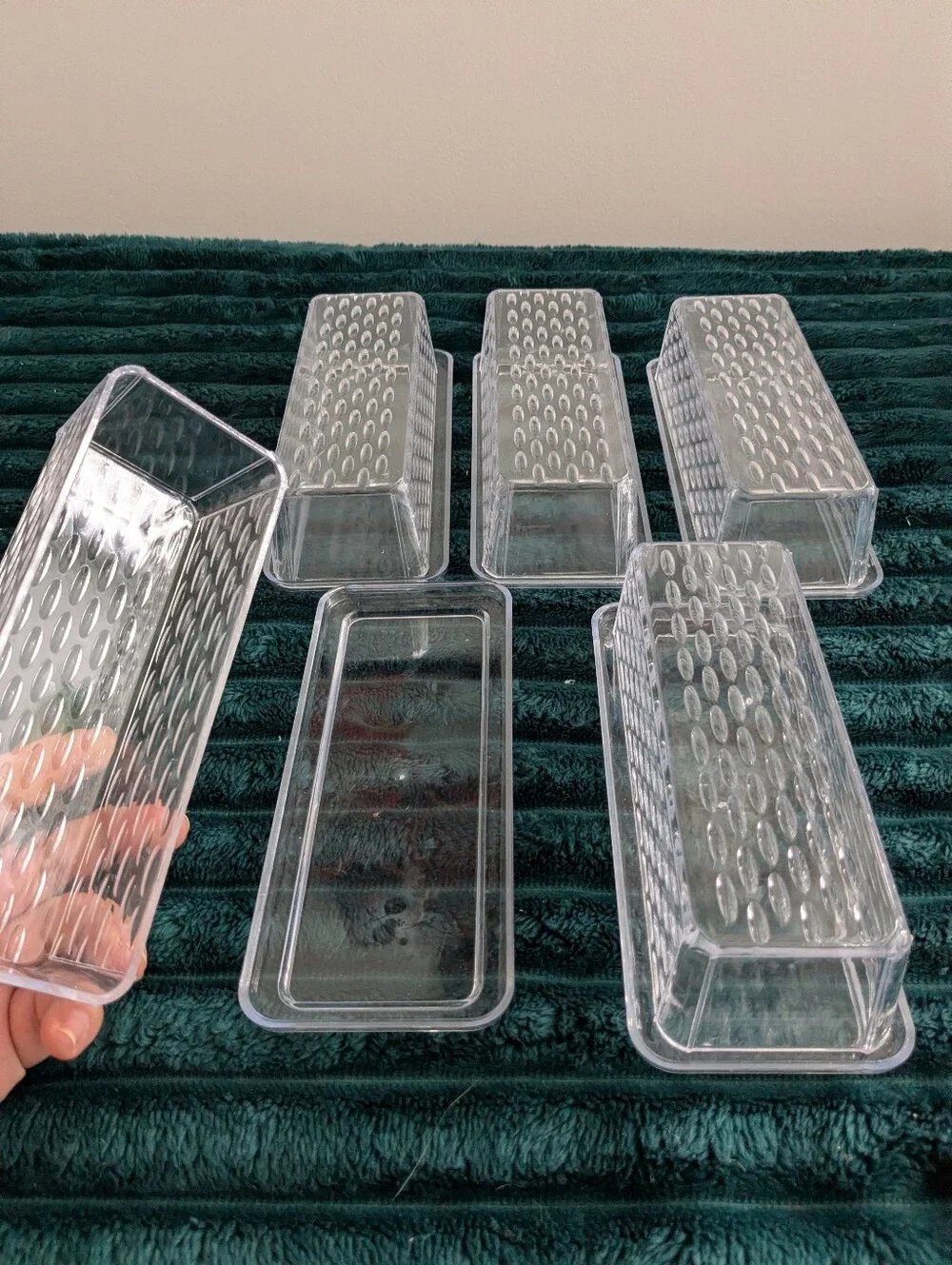 Five Clear Plastic Butter Containers
